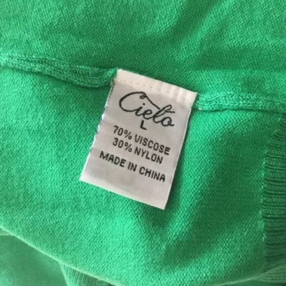 Lk New CIELO spring green open front shrug/cropped cardigan L - Picture 4 of 5